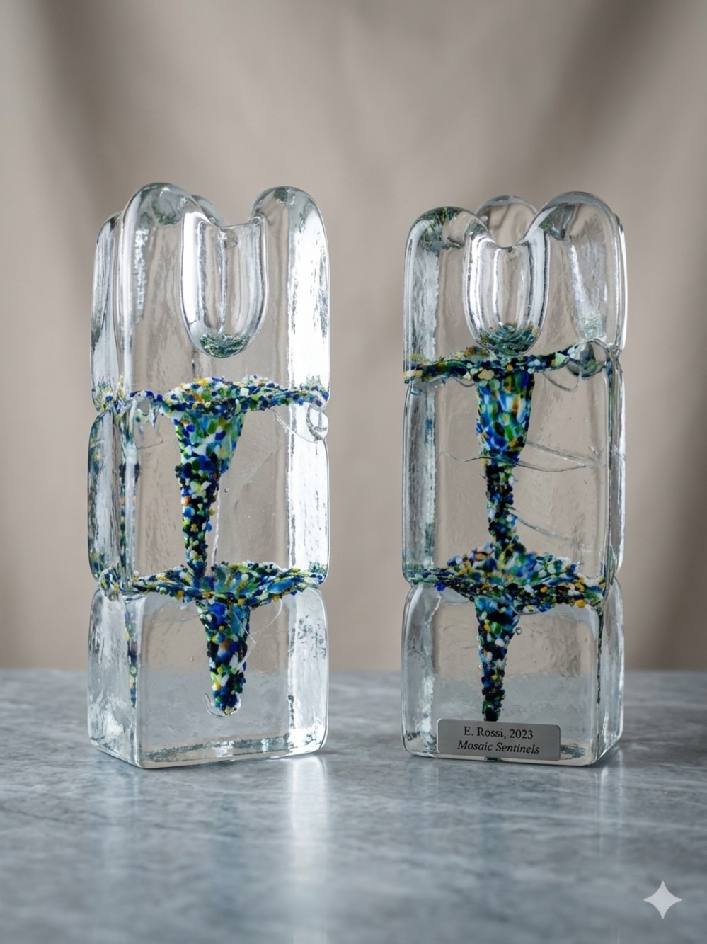 Art Glass Candle Stick Holders by John Thorn